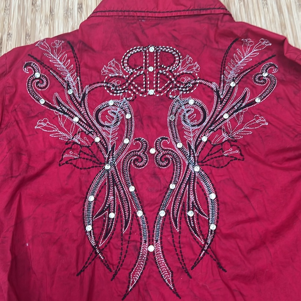 Roar Signature Western shirt with stretch with metallic embroidery and sequins